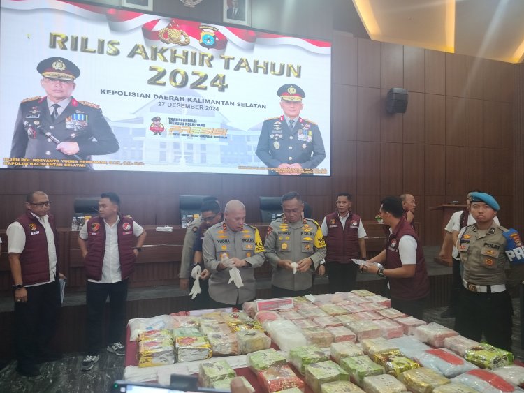 Press Rilis Akhir Tahun, Polda Kalsel Buka Hasil Ungkap Selama Tahun 2024