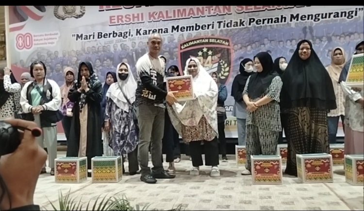 Alumni Dikmaba Polri 2001 Kalsel Gelar Reuni, Tebar Kepedulian Lewat Santunan