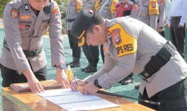 Rotasi Pejabat Polres Balangan Digelar, Kapolres Minta Personel Baru Sigap Hadapi Dinamika Tugas