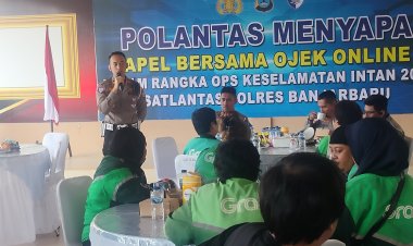 Polantas Menyapa Ojol, Satlantas Polres Banjarbaru Perkuat Sinergi Keselamatan Lalu Lintas