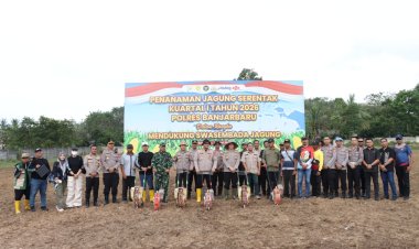 Polres Banjarbaru Sulap Lahan Tidur Jadi Lahan Jagung, Dukung Ketahanan Pangan Nasional