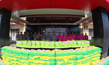 Polres Balangan Salurkan 1.100 Paket Bansos untuk Masyarakat Sambut Hari Bhayangkara ke-80